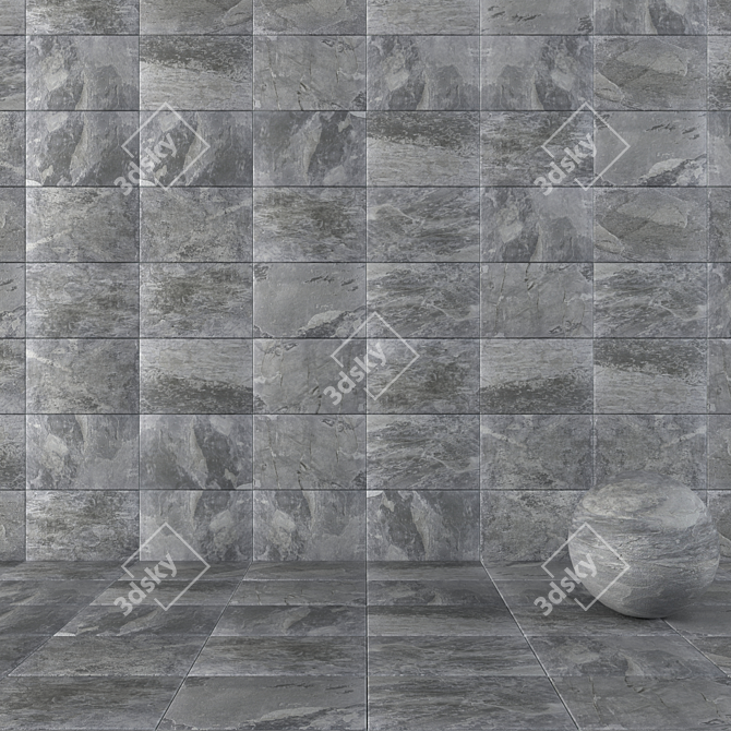 Alda Gray Stone Wall Tiles 3D model image 1