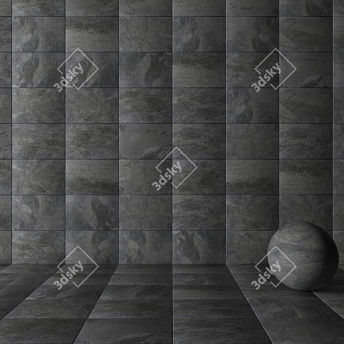 Alda Gray Stone Wall Tiles 3D model image 3