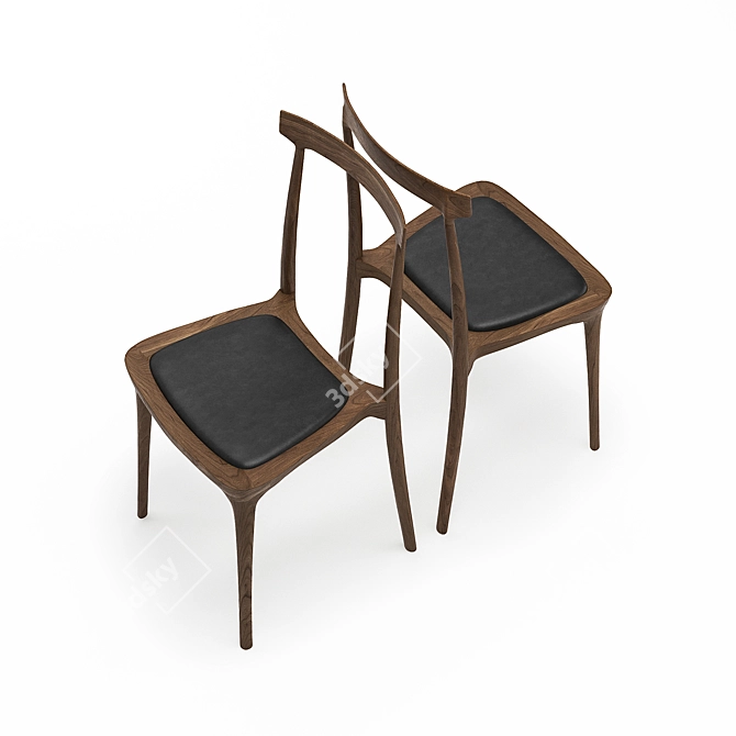 Elegant PJS Dining Chair 3D model image 4