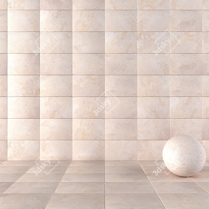 Mardin Cream Stone Wall Tiles 3D model image 1