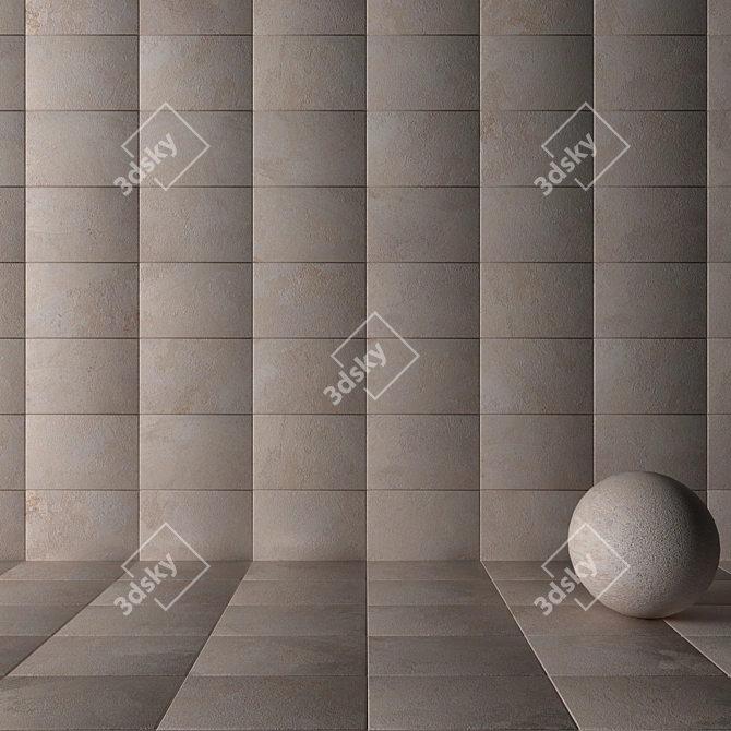 Mardin Cream Stone Wall Tiles 3D model image 3