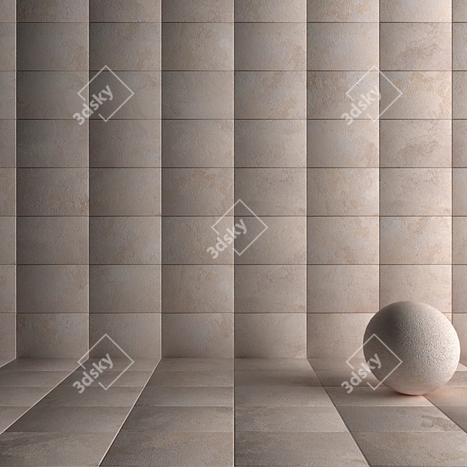 Mardin Cream Stone Wall Tiles 3D model image 4