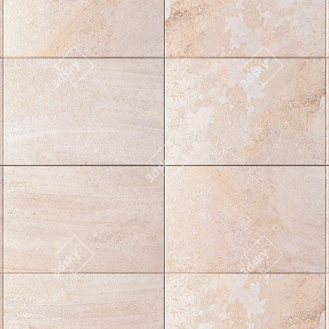 Mardin Cream Stone Wall Tiles 3D model image 2