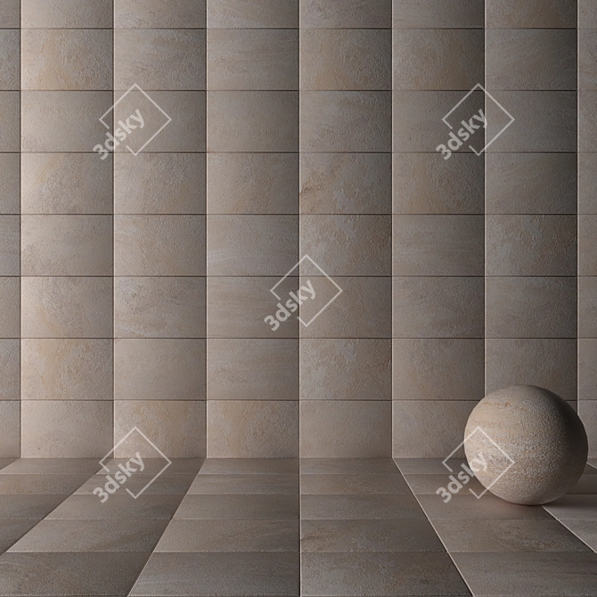 Mardin Cream Stone Wall Tiles 3D model image 3