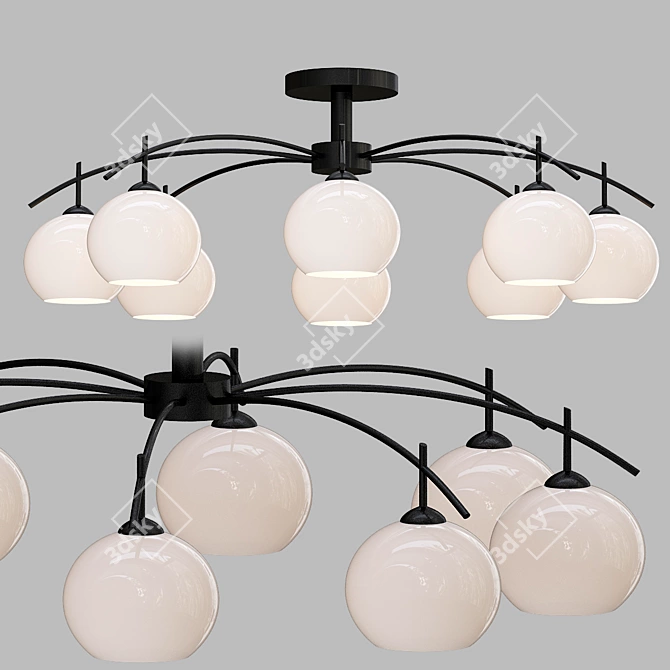 LOFT Nordic Ceiling 2 - Modern Glass and Metal Ceiling Lamp 3D model image 1
