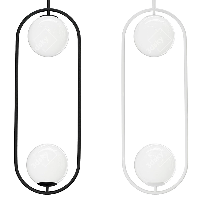 Modern Duo Glass Pendant Light 3D model image 1