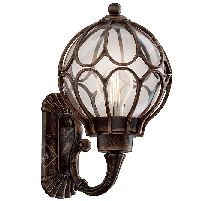 Maytoni Via O024WL-01G Antique Gold Outdoor Wall Lamp 3D model image 1