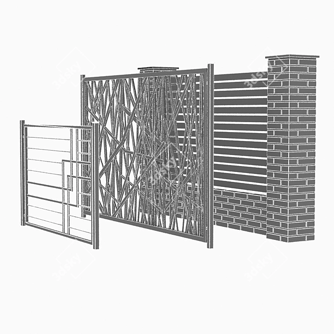 Metal Fencing: Durable and Stylish 3D model image 1