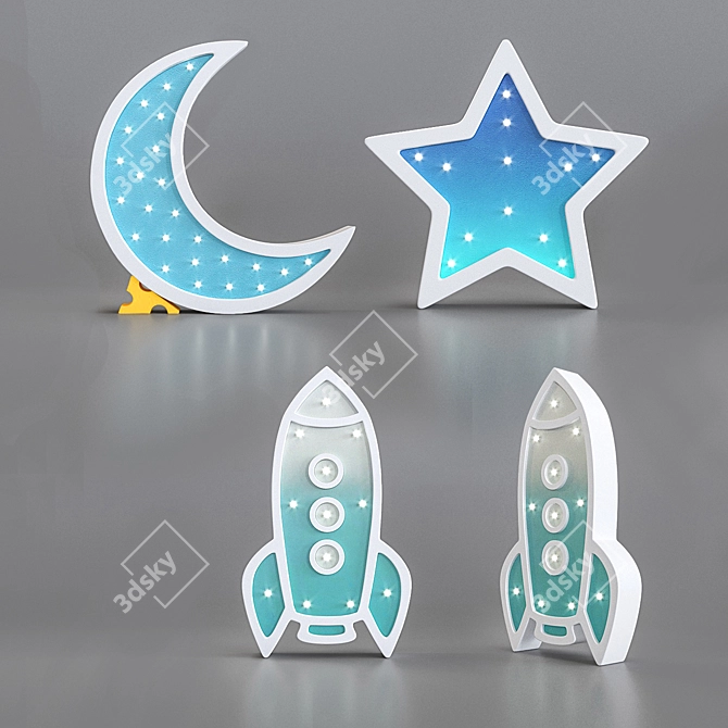 Cosmic Wood Nightlights 3D model image 1