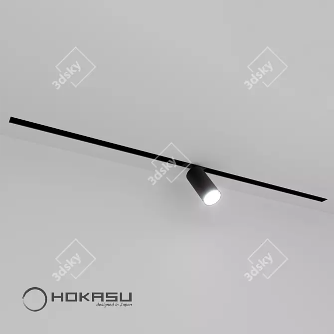 Versatile Magnetic Track Light 3D model image 2