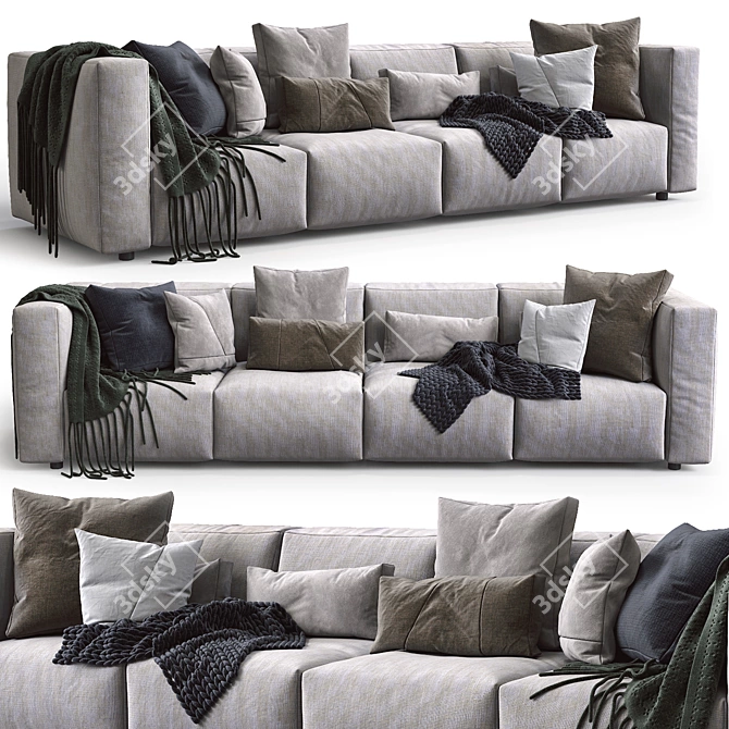 Modern Prostoria Match Sofa: Stylish Comfort 3D model image 1