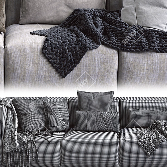 Modern Prostoria Match Sofa: Stylish Comfort 3D model image 5