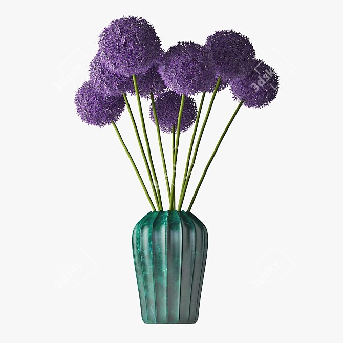 Decorative Allium in Vase 3D model image 2