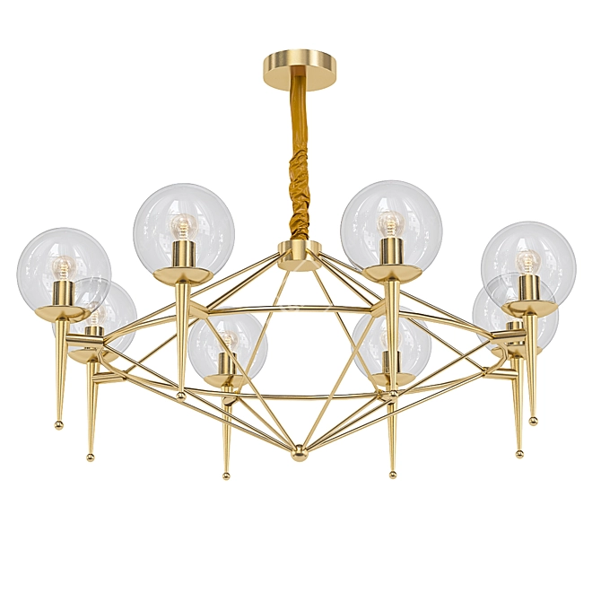 Regal Gold Chandelier - Illuminate Elegantly 3D model image 1