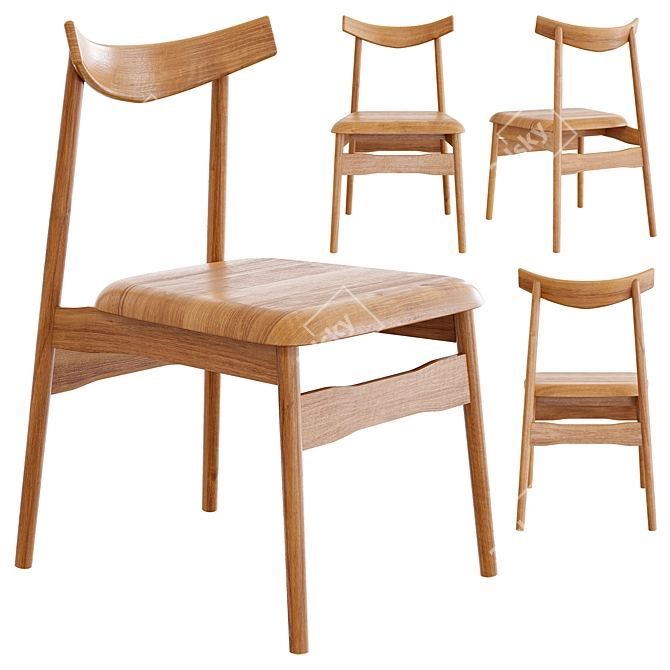 Zara Home Wooden Chair 3D model image 1