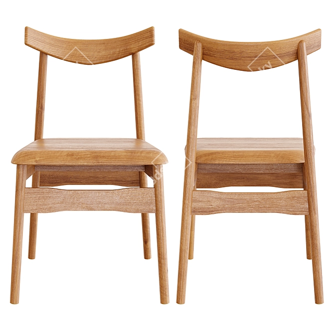Zara Home Wooden Chair 3D model image 4