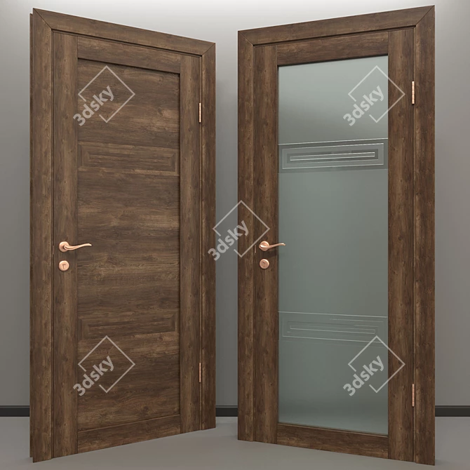 Elegant Entryways: Stylish Interior Doors 3D model image 1