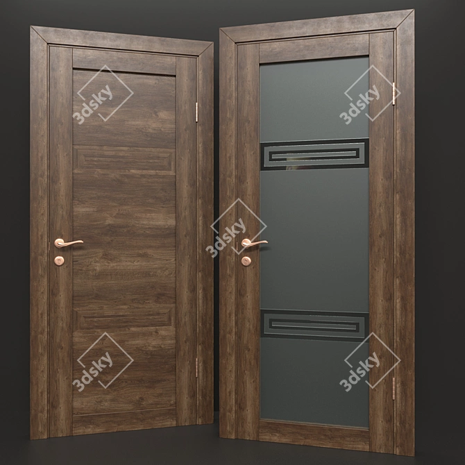 Elegant Entryways: Stylish Interior Doors 3D model image 3