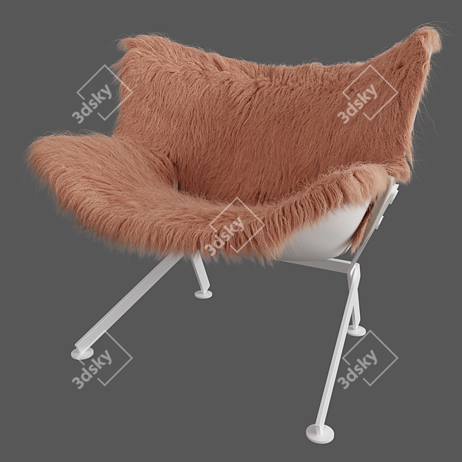 Cheshire Fur Armchair by Dante 3D model image 7