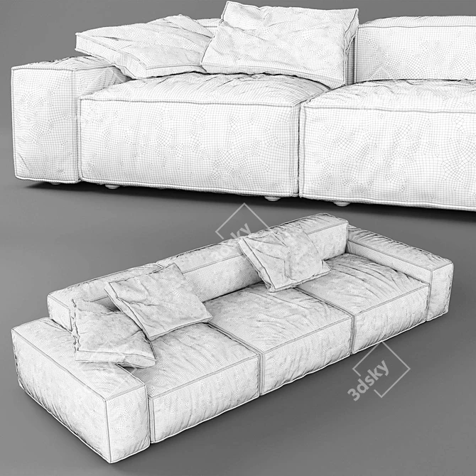 Sleek Modular Sofa Set 3D model image 3