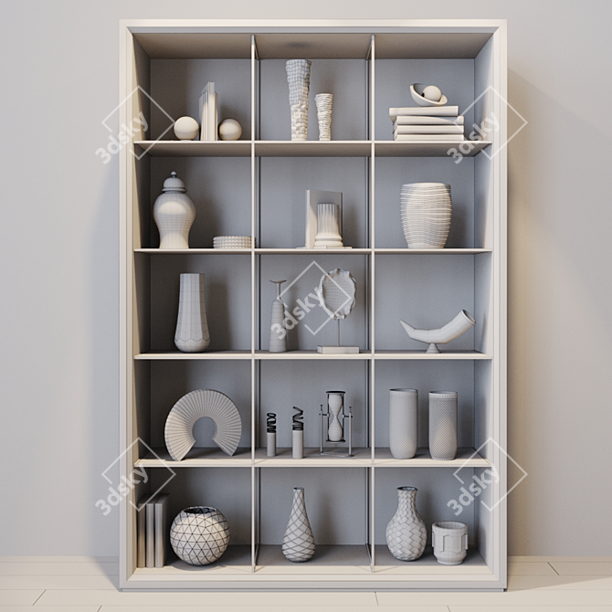 Eichholtz Hennessey Glass Cabinet: Charcoal Grey Oak Finish 3D model image 5