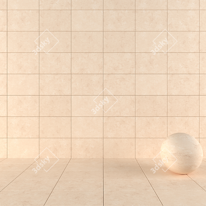 Bretton Cream Stone Wall Tiles: High Quality, Multi-Texture, Beige Color 3D model image 1