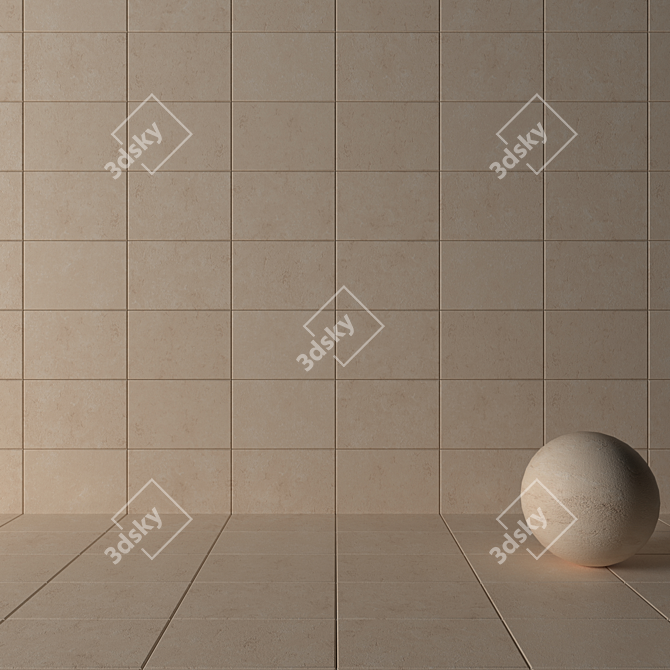 Bretton Cream Stone Wall Tiles: High Quality, Multi-Texture, Beige Color 3D model image 3