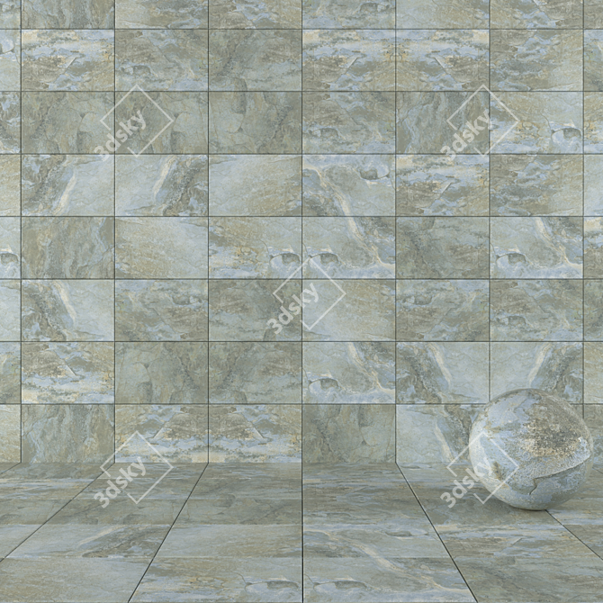 Key Stone Blue Stone Wall Tiles 3D model image 1