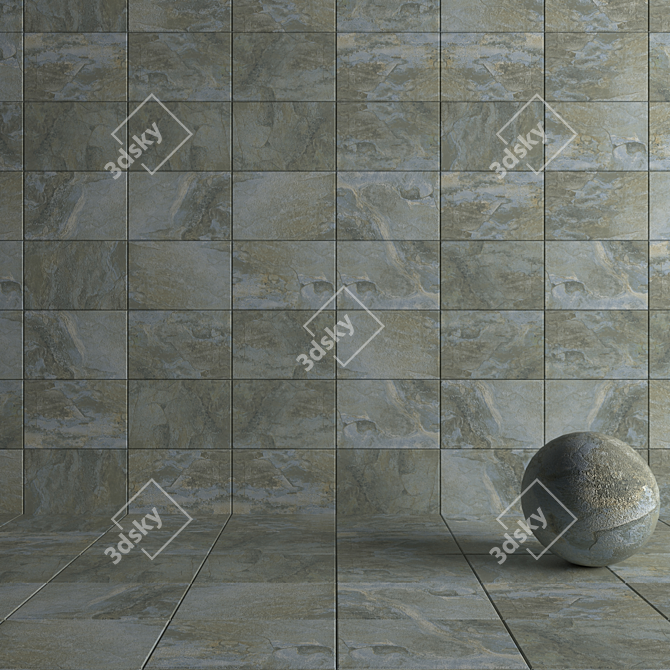 Key Stone Blue Stone Wall Tiles 3D model image 4