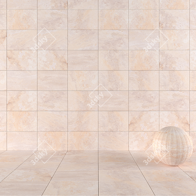 Mardin Cream Stone Wall Tiles 3D model image 1
