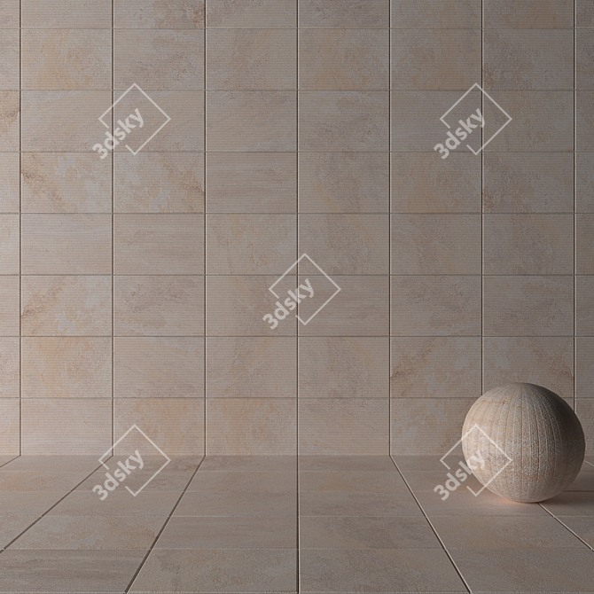Mardin Cream Stone Wall Tiles 3D model image 3