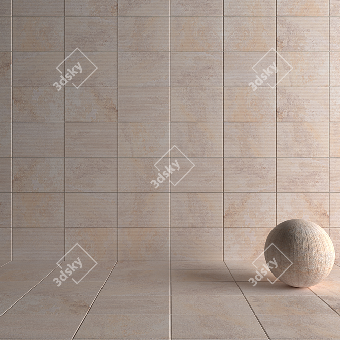 Mardin Cream Stone Wall Tiles 3D model image 4