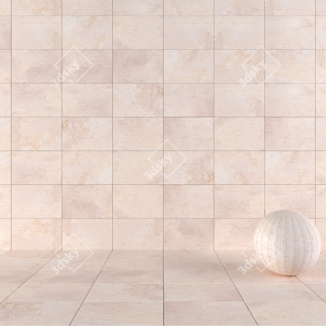 Mardin Cream Stone Wall Tiles 3D model image 1