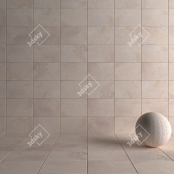 Mardin Cream Stone Wall Tiles 3D model image 4