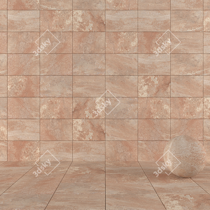 Mardin Gold Stone Wall Tiles 3D model image 1