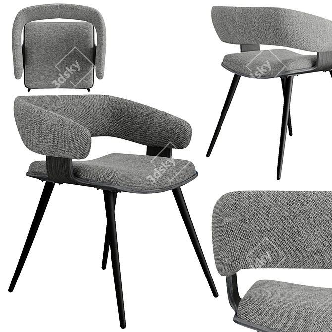 Rustic Scandinavian Heiman Chair 3D model image 1