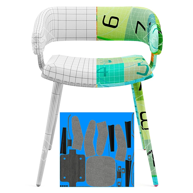Rustic Scandinavian Heiman Chair 3D model image 6