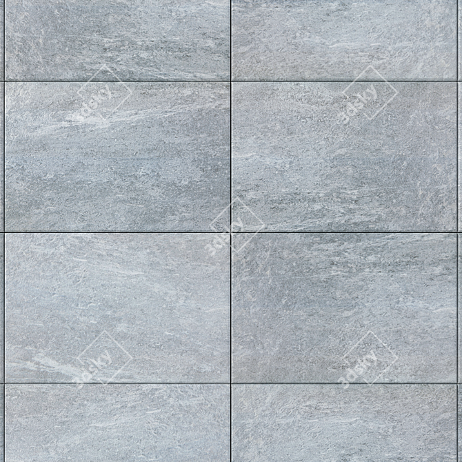 Mojo Gray Stone Wall Tiles - 3D Textured Set 3D model image 2