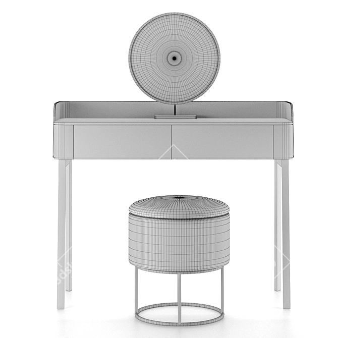 Elegant Vanity Table Set 3D model image 3