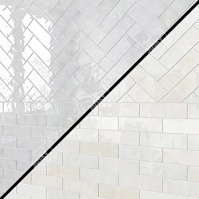 Cloe Ceramic Subway Tile: Beautifully Versatile 2.5" x 8" Tiles 3D model image 1