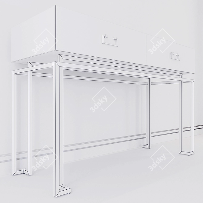 Garda Decor White Glass Console 3D model image 8