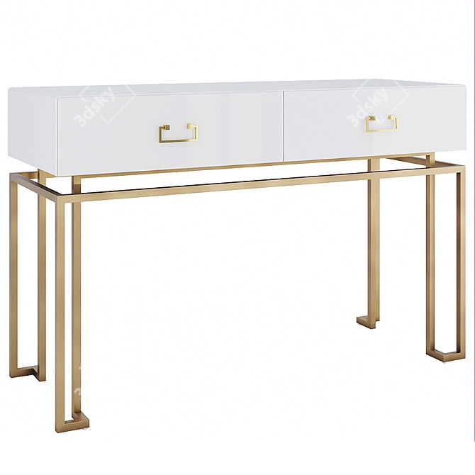 Garda Decor White Glass Console 3D model image 10