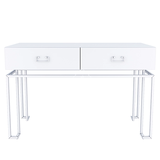 Garda Decor White Glass Console 3D model image 11