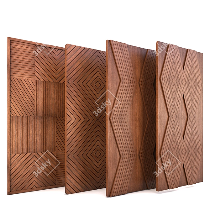 Premium Wood Panel 1200x600mm 3D model image 1