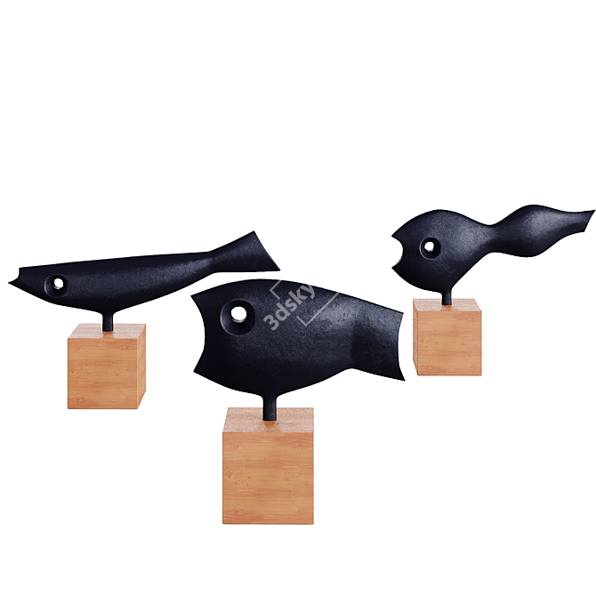 Nobuho Miya's Fish Sculptures 3D model image 1