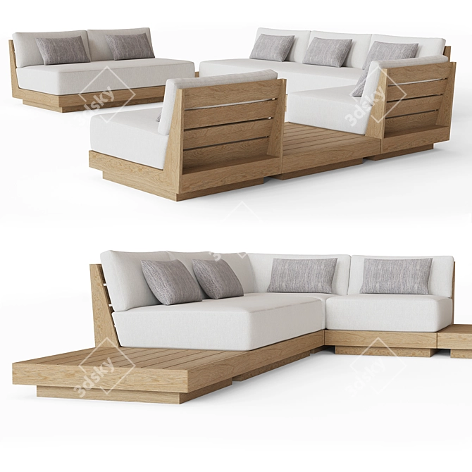 Maya Customizable Sectional Sofa 3D model image 1