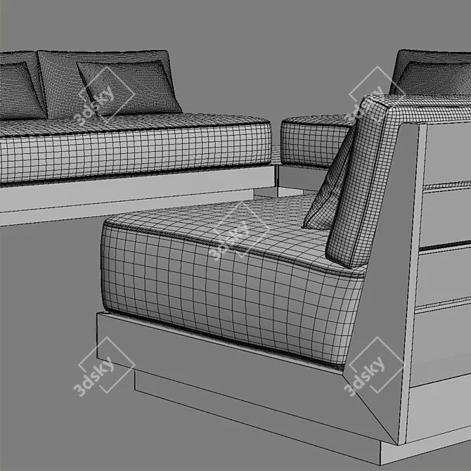 Maya Customizable Sectional Sofa 3D model image 2