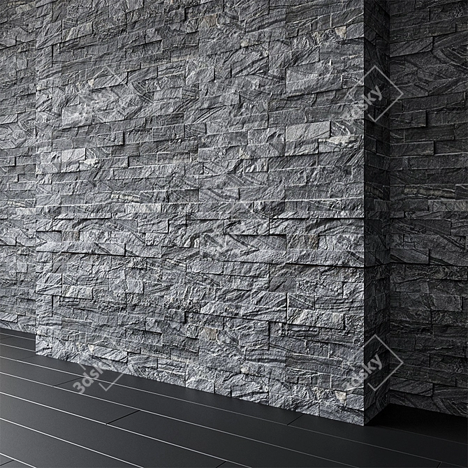 Coal Canyon Dark Sandstone: Natural Elegance for Your Decor 3D model image 1