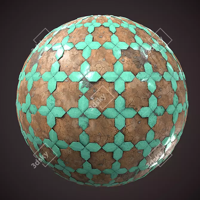 Procedural Ceramic Tile 4k Texture 3D model image 1