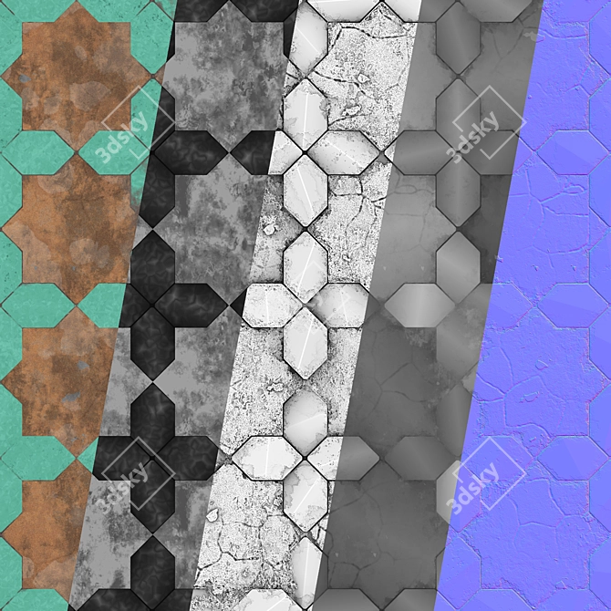 Procedural Ceramic Tile 4k Texture 3D model image 2